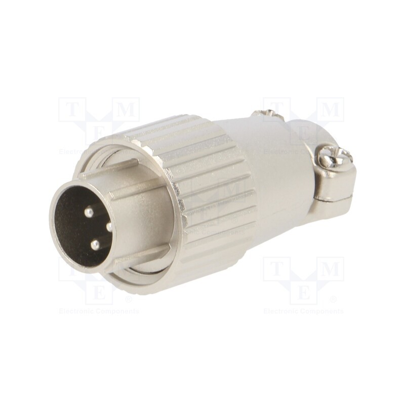 200 pcs x HIROSE - JR13PK-3P(71) - Connector: circular, JR, plug, male, straight, PIN: 3, silver plated
