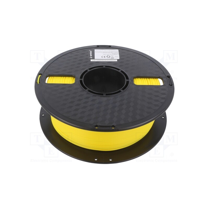 1 rol x GEMBIRD - 3DP-PLA1.75-01-Y - Filament: PLA, 1.75mm, yellow, 190÷220°C, 1kg