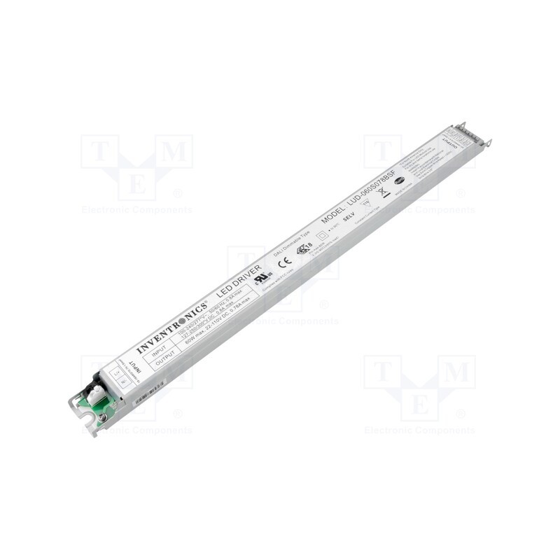 1 pcs x INVENTRONICS - LUD-060S150BSF - Power supply: switched-mode, LED, 60W, 12÷57V, 1400mA, 90÷305VAC
