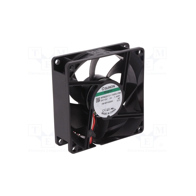 1 pcs x SUNON - MF80251V1-1000U-F99 - Fan: DC, axial, 12VDC, 80x80x25mm, 69.29m3/h, 33dBA, Vapo, 3200rpm