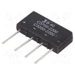 1 pcs x DIOTEC SEMICONDUCTOR - B40C3700A - Bridge rectifier: single-phase, Urmax: 80V, If: 3.7A, Ifsm: 150A