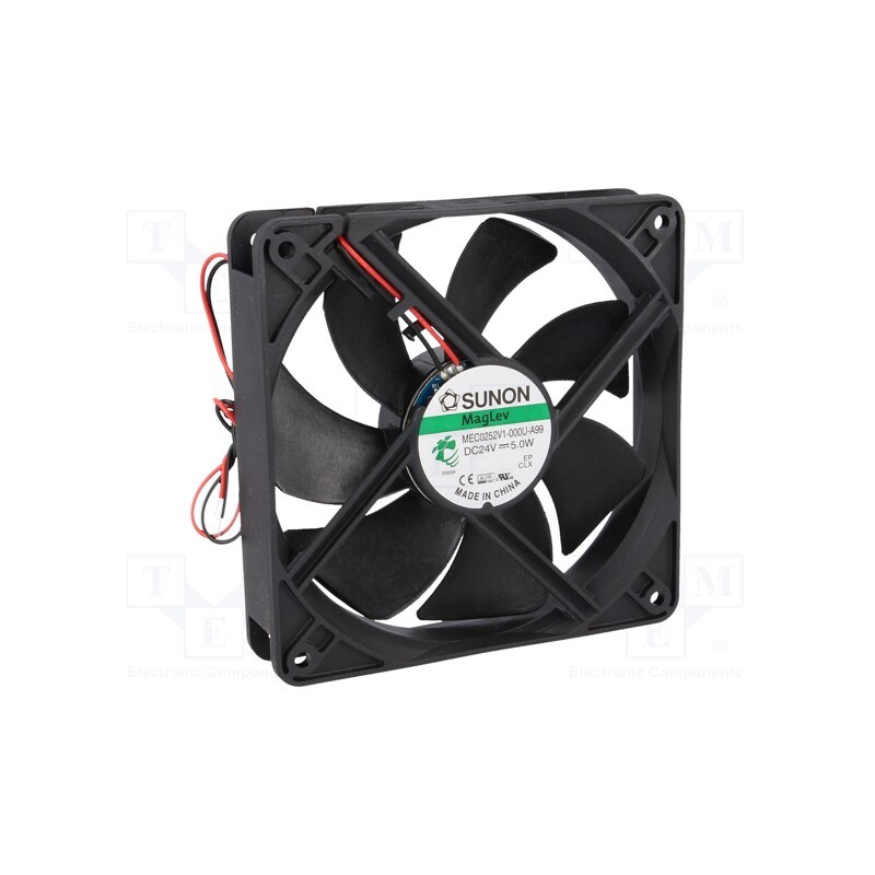 1 pcs x SUNON - MEC0252V1-000U-A99 - Fan: DC, axial, 24VDC, 120x120x25mm, 183.9m3/h, 44.5dBA, Vapo, 24AWG