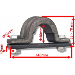 Set of 2x strong bracket for mounting the actuator, diameter 40mm