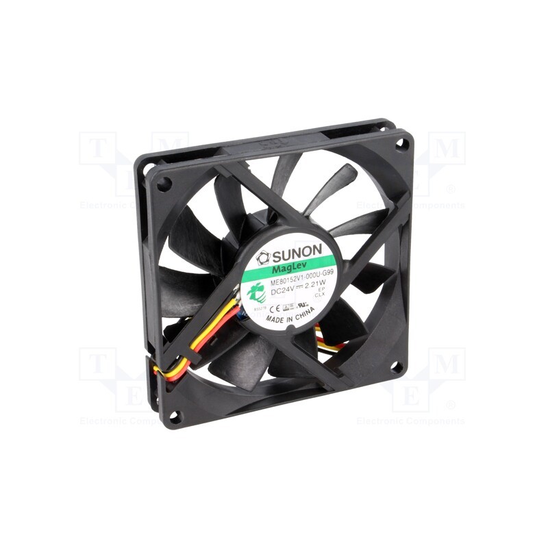 1 pcs x SUNON - ME80152V1-000U-G99 - Fan: DC, axial, 24VDC, 80x80x15mm, 62.86m3/h, 34.7dBA, Vapo, 24AWG