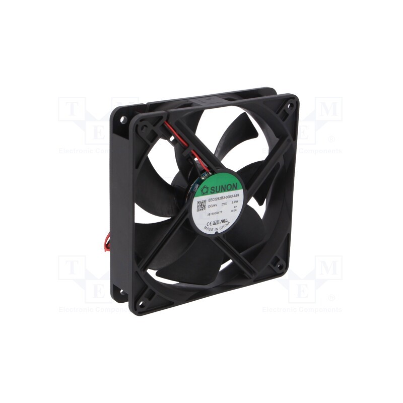 1 pcs x SUNON - EEC0252B3-000U-A99 - Fan: DC, axial, 24VDC, 120x120x25mm, 127.42m3/h, 34dBA, Len: 330mm