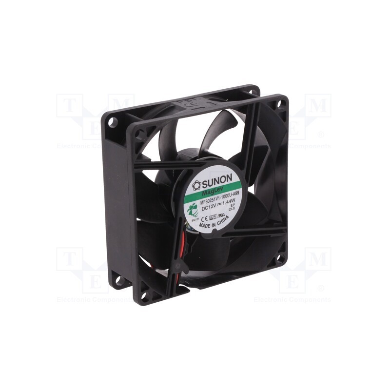 1 pcs x SUNON - MF80251V1-1000U-A99 - Fan: DC, axial, 12VDC, 80x80x25mm, 69.29m3/h, 33dBA, Vapo, 3200rpm