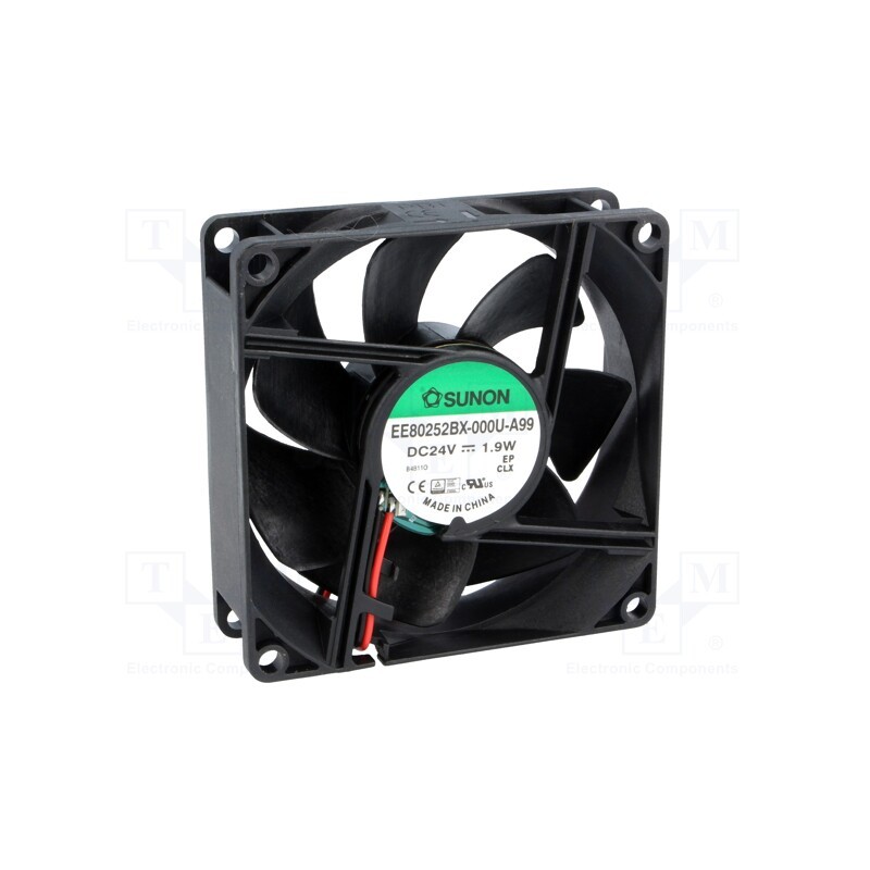 1 pcs x SUNON - EE80252BX-000U-A99 - Fan: DC, axial, 24VDC, 80x80x25mm, 76.5m3/h, 38dBA, ball bearing