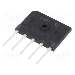 1 pcs x LUGUANG ELECTRONIC - SGBJ2516 - Bridge rectifier: three-phase, Urmax: 1.6kV, If: 25A, Ifsm: 300A