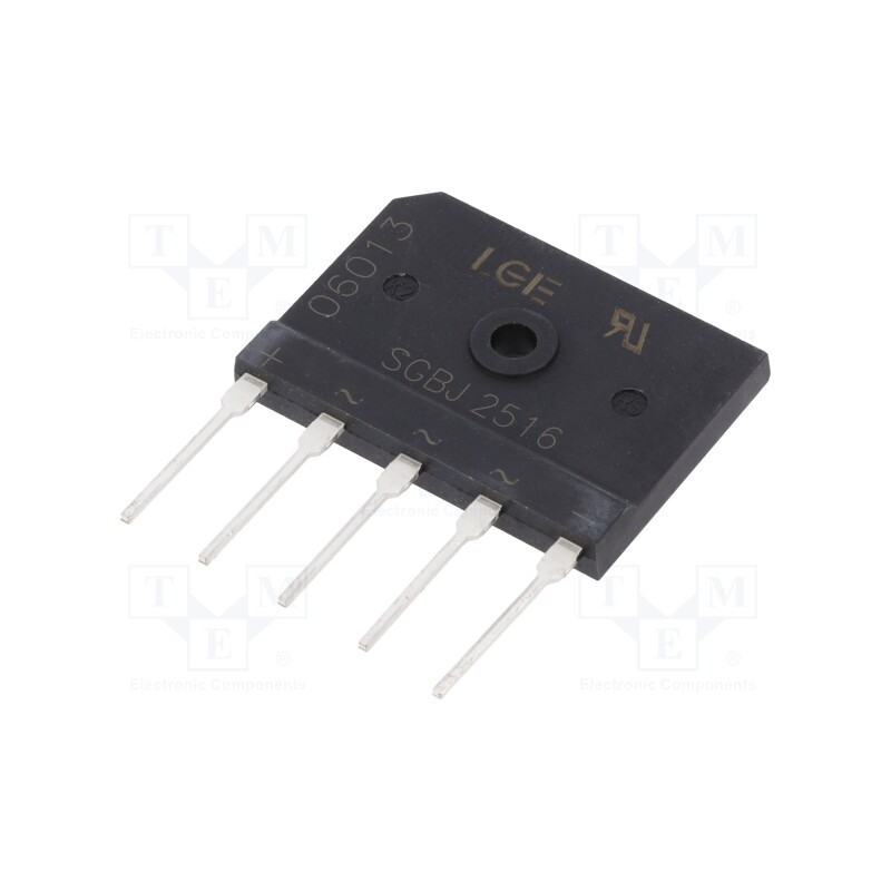 1 pcs x LUGUANG ELECTRONIC - SGBJ2516 - Bridge rectifier: three-phase, Urmax: 1.6kV, If: 25A, Ifsm: 300A