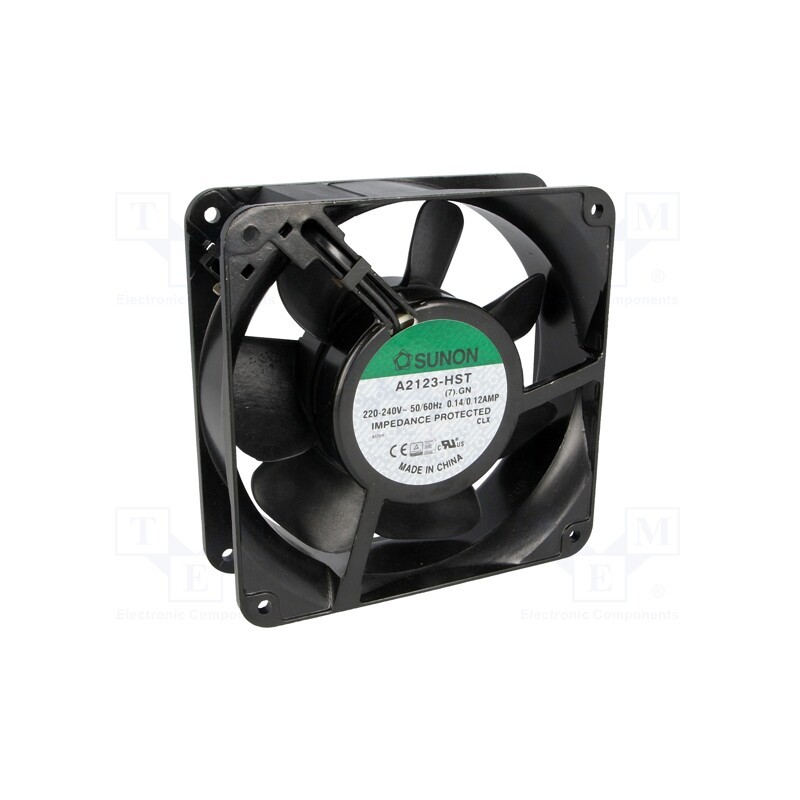1 pcs x SUNON - A2123-HST.(7).GN - Fan: AC, axial, 230VAC, 120x120x38mm, 210m3/h(±10%), 46dBA, 2750rpm