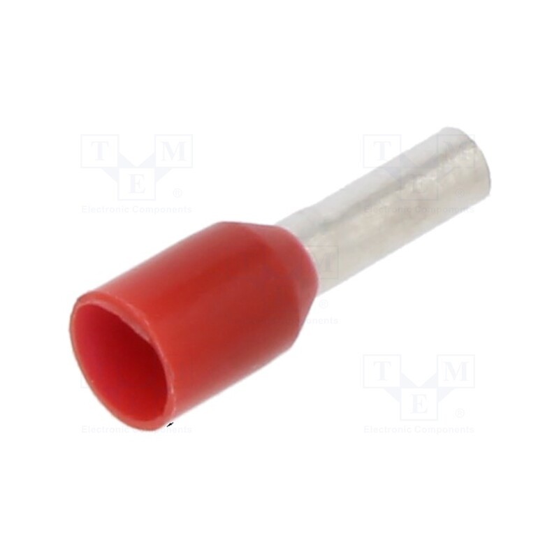 100 pcs x BM GROUP - BM005042 - Tip: bootlace ferrule, insulated, copper, 1.5mm2, 6mm, tinned, red