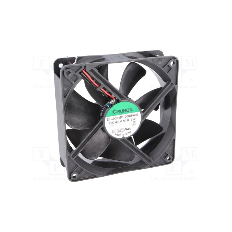 1 pcs x SUNON - EEC0384B1-000U-A99 - Fan: DC, axial, 48VDC, 120x120x38mm, 234.4m3/h, 48dBA, ball bearing