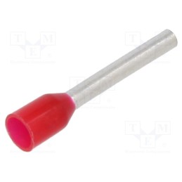 100 pcs x BM GROUP - BM006033 - Tip: bootlace ferrule, insulated, copper, 1mm2, 12mm, tinned, red