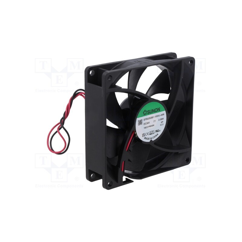 1 pcs x SUNON - EF9225B1-1000U-A99 - Fan: DC, axial, 24VDC, 92x92x25mm, 82m3/h, 34dBA, ball bearing