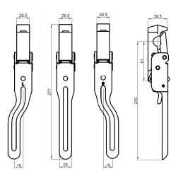Side lock, clip, bottom opening, right, left