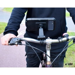 A gift for a motorcyclist for Santa Claus under the Christmas tree, a handlebar mount