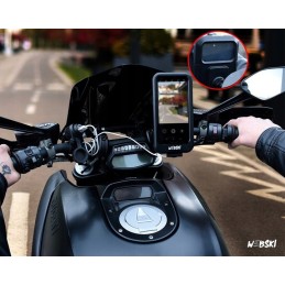 A gift for a motorcyclist for Santa Claus under the Christmas tree, a handlebar mount