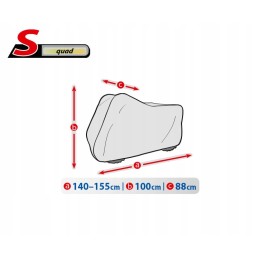 Cover for quad bike, size S 140-155 cm