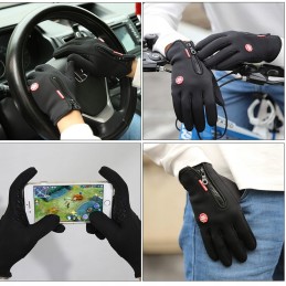 Winter motorcycle gloves quad touch insulated