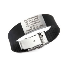 Rescue bracelet with an engraved dog tag