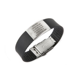 Rescue bracelet with an engraved dog tag