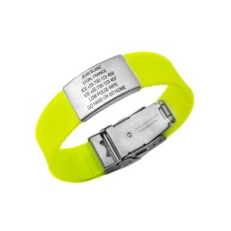 Rescue bracelet with an engraved dog tag