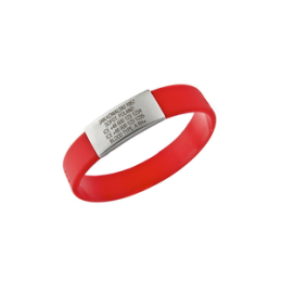 Rescue bracelet with an engraved dog tag