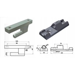 Aluminum side wall hinge l120 set