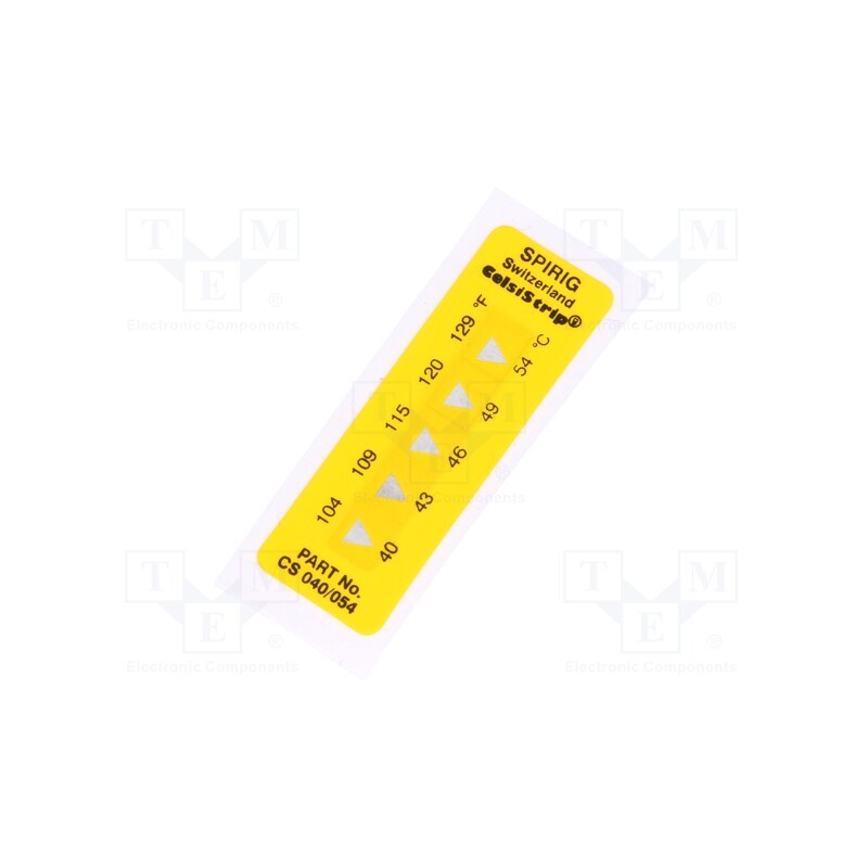 1 pcs x SPIRIG - CS-040/054 - Temperature indicator, 40°C,43°C,46°C,49°C,54°C, °C,°F, 15x45mm