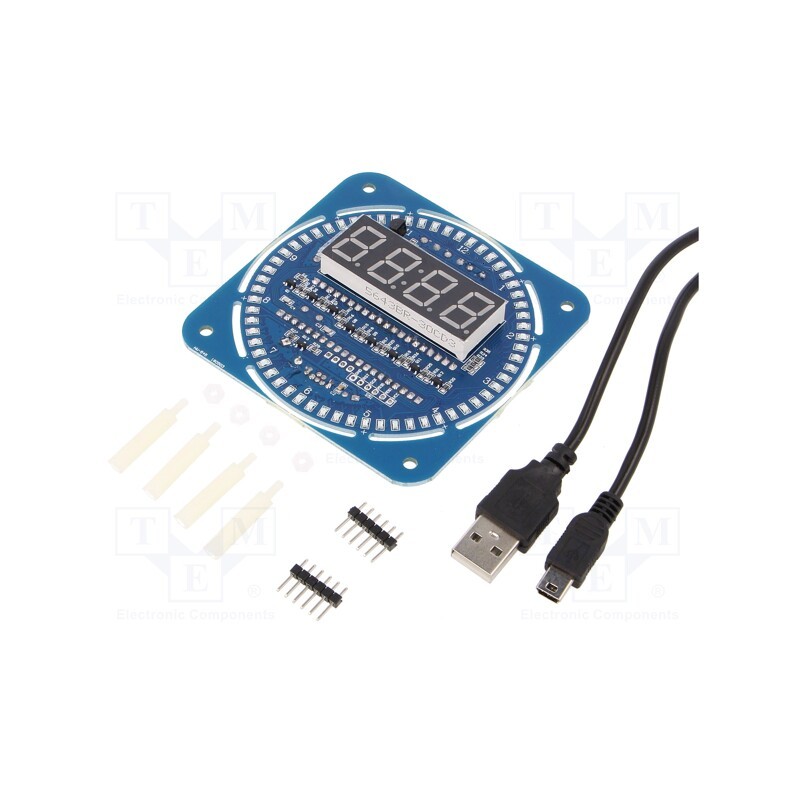 1 pcs x OKYSTAR - OKY3398 - Module: digital clock, 3÷5VDC, USB mini, DS1302, 81x81mm