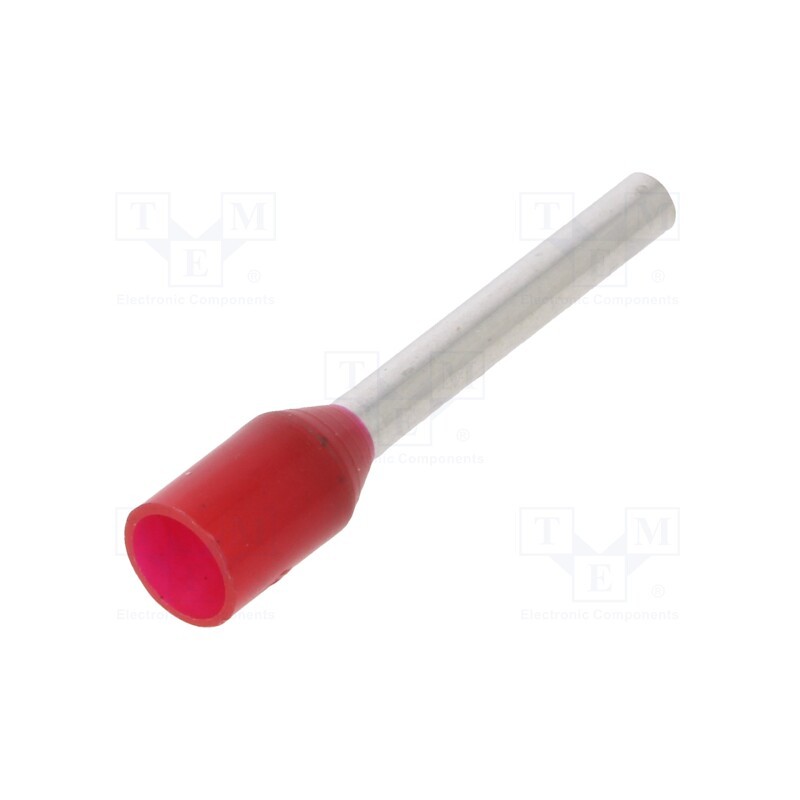 100 pcs x WAGO - 216-263 - Tip: bootlace ferrule, insulated, 1mm2, 12mm, tinned, crimped, red
