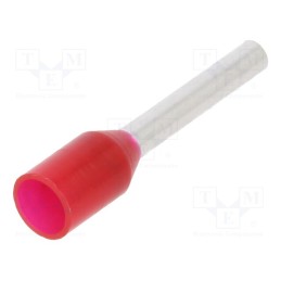 100 pcs x WAGO - 216-243 - Tip: bootlace ferrule, insulated, 1mm2, 10mm, tinned, crimped, red