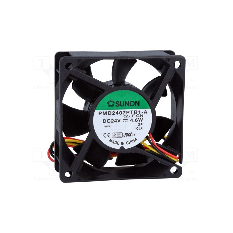 1 pcs x SUNON - PMD2407PTB1-A.(2).F.GN - Fan: DC, axial, 24VDC, 70x70x25mm, 83.25m3/h, 45dBA, ball bearing