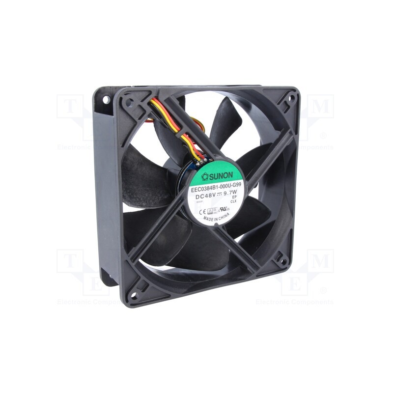 1 pcs x SUNON - EEC0384B1-000U-G99 - Fan: DC, axial, 48VDC, 120x120x38mm, 234.6m3/h, 48dBA, ball bearing