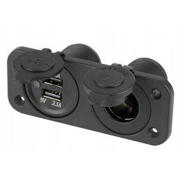 Cigarette lighter and charging socket 2x USB quad b4z