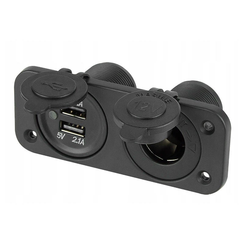 Cigarette lighter and charging socket 2x USB quad b4z