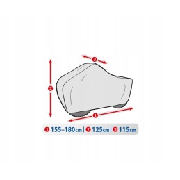 Tarpaulin cover for quad, waterproof, gray
