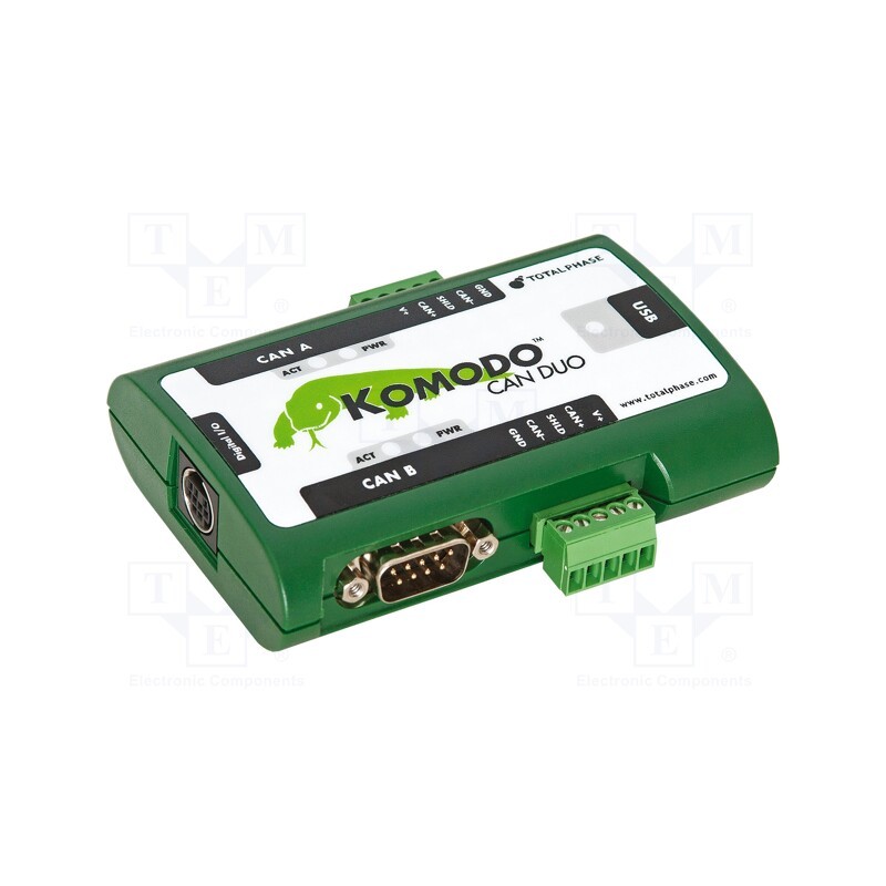 1 pcs x TOTAL PHASE - KOMODO CAN DUO INTERFACE - Dev.kit: protocol analyser, CAN x2,GPIO,USB 2.0