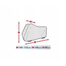 Tarpaulin cover for quad, waterproof, gray