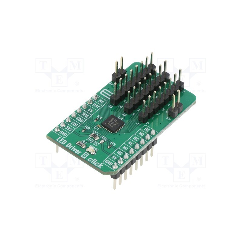 1 pcs x MIKROE - LED DRIVER 8 CLICK - Click board, LED driver, SPI, PCA9957, prototype board