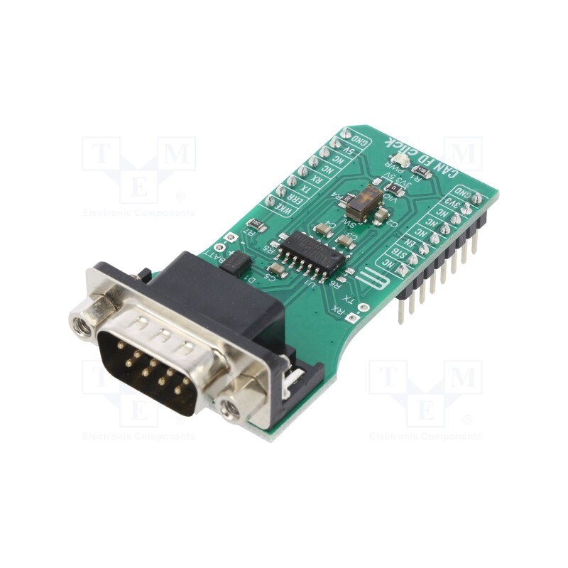 1 pcs x MIKROE - CAN FD CLICK - Click board, transceiver, CAN,GPIO,UART, TLE9252V, 3.3VDC,5VDC