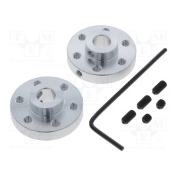 1 set x POLOLU - ALUMINUM MOUNTING HUB FOR 1/4? SHAFT M3 - Bracket wheel, Kit: adapter,allen wrench,mounting screws, 2pcs.