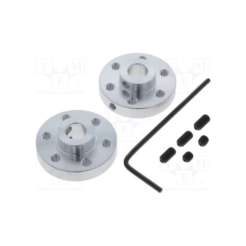 1 set x POLOLU - ALUMINUM MOUNTING HUB FOR 1/4? SHAFT M3 - Bracket wheel, Kit: adapter,allen wrench,mounting screws, 2pcs.