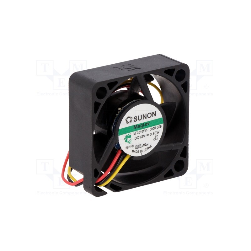 1 pcs x SUNON - MF30101V1-1000U-G99 - Fan: DC, axial, 12VDC, 30x30x10mm, 9.3m3/h, 23dBA, Vapo, Out: F type