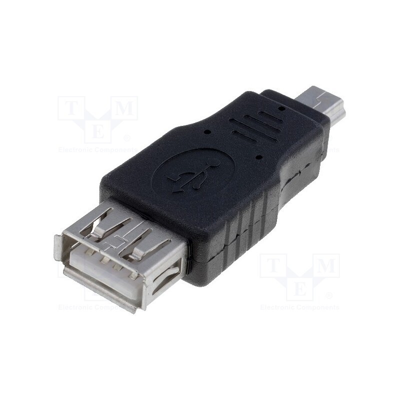 1 pcs x MIKROE - USB MINI-B PLUG TO TYPE-A FEMALE ADAPTER - Terminal, USB A,USB B mini