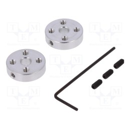 1 set x POLOLU - ALUMINUM MOUNTING HUB FOR 5MM SHAFT 4-4 - Bracket wheel, Kit: adapter,allen wrench,mounting screws, 2pcs.