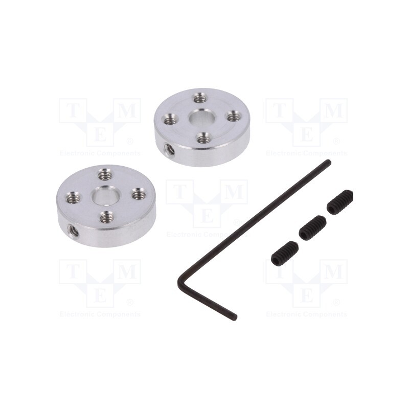 1 set x POLOLU - ALUMINUM MOUNTING HUB FOR 5MM SHAFT 4-4 - Bracket wheel, Kit: adapter,allen wrench,mounting screws, 2pcs.