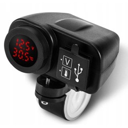 USB charger 2 1a voltmeter thermometer for motor