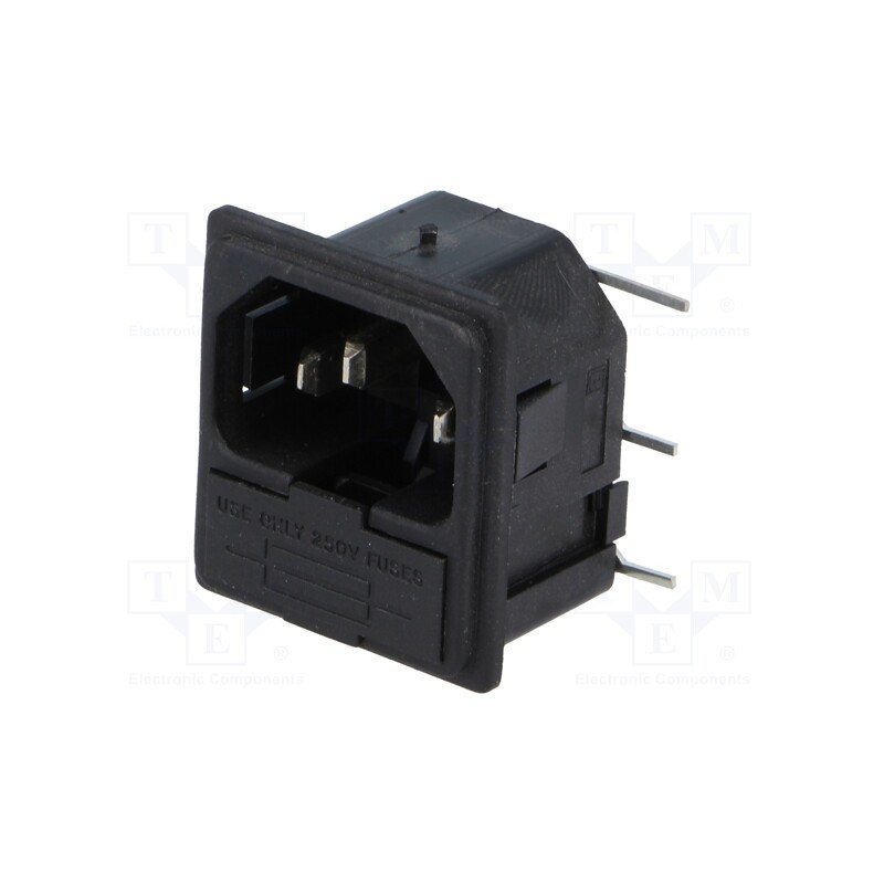100 pcs x BULGIN - PF0011/10/PC - Connector: AC supply, socket, male, 10A, 250VAC, IEC 60320, C14 (E)