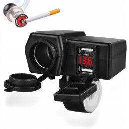 Cigarette lighter socket quad moto voltmeter 2x usb 2a